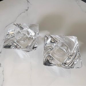 SET of 2 Square Votives by Orrefors